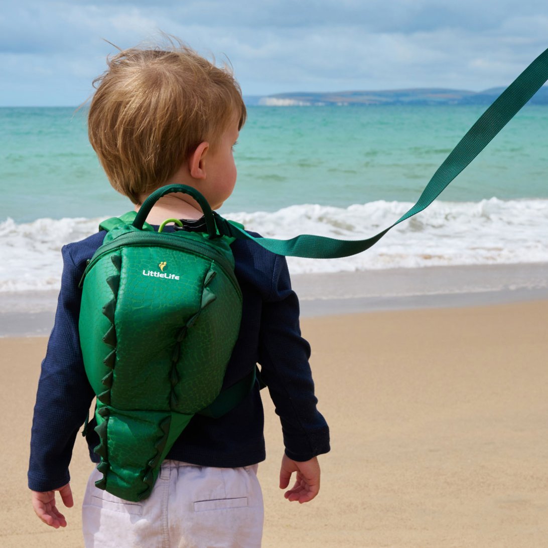 Crocodile Toddler Backpack with Rein (Salty)